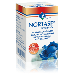 NORTASE® - Enzymersatztherapie bei Bauchspeicheldrüsenschwäche NORTASE® wird eingesetzt zum Ersatz von Verdauungsenzymen bei Maldigestion (Verdauungsschwäche) infolge einer gestörten Funktion der Bauchspeicheldrüse.