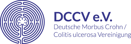 Hier sieht man das Logo der Deutsche Morbus Crohn/Colitis ulcerosa Vereinigung.